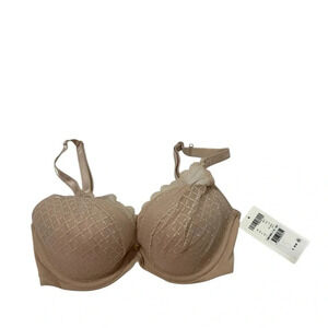 Chantelle Rose Light Pink Lace Front Underwire Plunge Bra Size 32DDD NWT